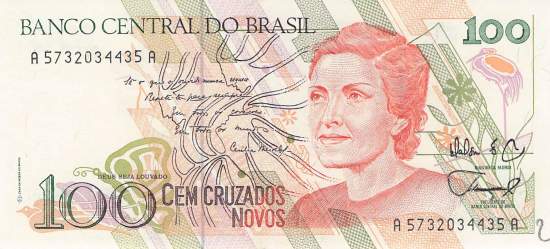 100 Cruzados Novos 1989